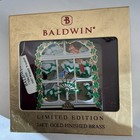 Baldwin Brass Wintry Window  Blue Jay Cardinal 24k Gold Finish Detailed 2007 Box — photo 2
