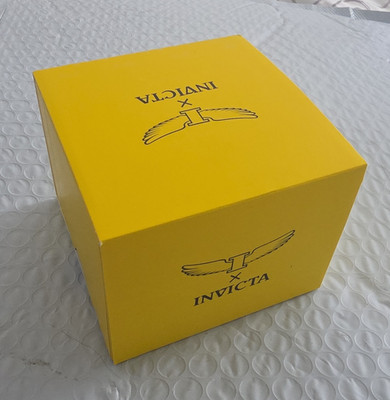 Invicta x Vlone Quartz Chronograph Date Tonneau Watch Blue Strap Pink Bezel Box