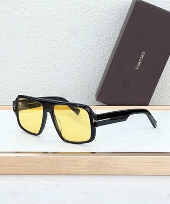 New Tom Ford Turner FT1101 Unisex Sunglasses Black/Yellow 58口15 140 With Case