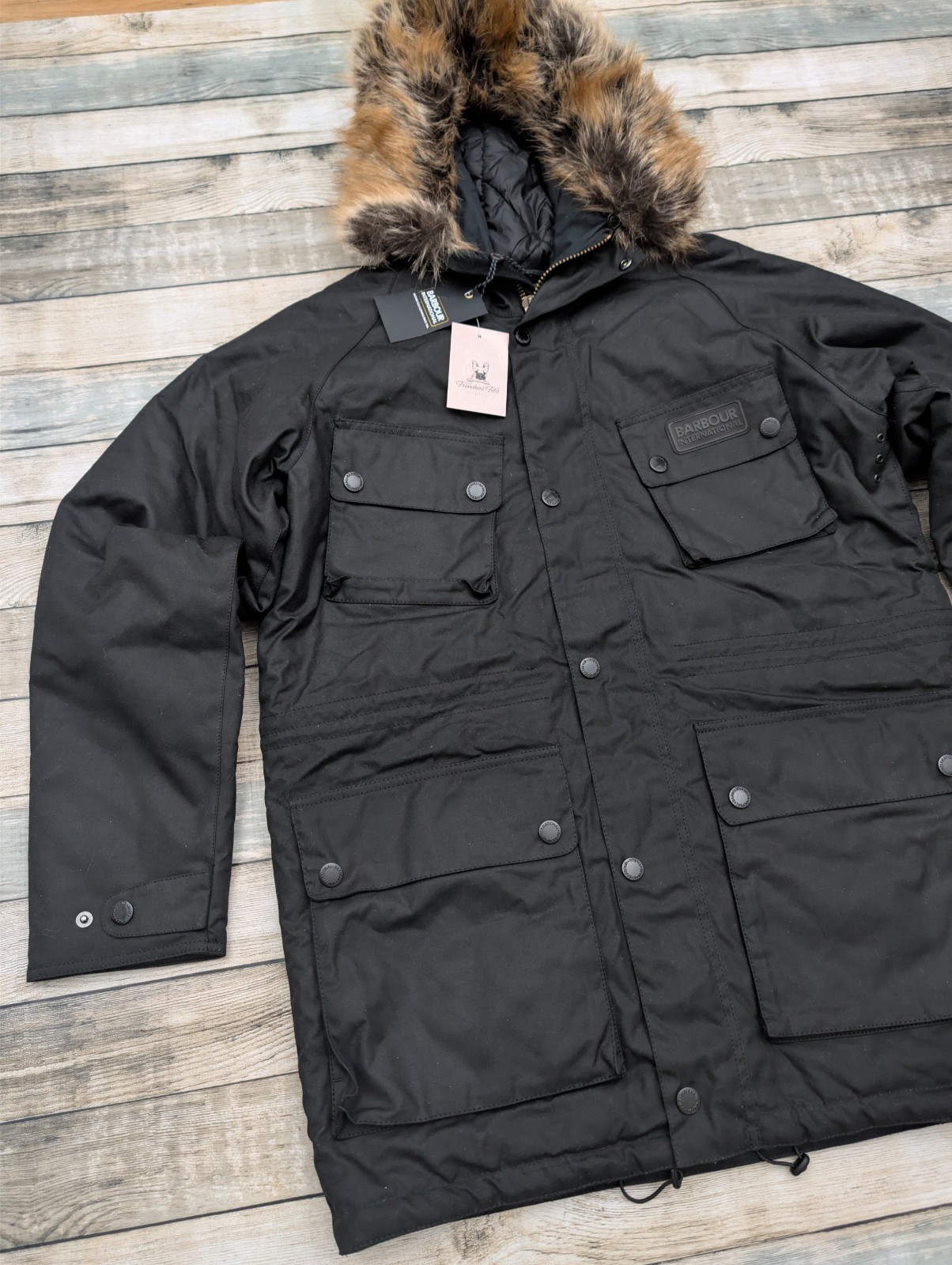 Barbour International Race Waxed Parka Coat BNWT RRP £369 Size M Mens image 5