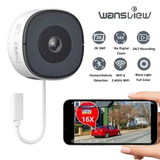 Wansview 2K Window Camera Security Camera System Indoor WIFI Color Night Visio