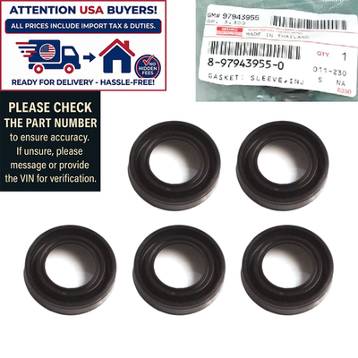 5 pcs Isuzu Injector Sleeve Seal 8979439550 DMax MUX MU7 4JK1 4JJ1