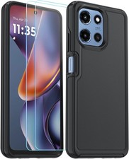 Moto G 5G 2025 2026 Case Heavy Duty Shockproof Full Body Black Screen Protector