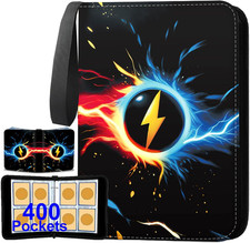 Trading Card Binder 4-Pocket, 400 Pockets Collectible Trading Card Album with 50