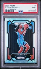 CASON WALLACE 2023-24 Panini Prizm #139 Silver RC Rookie OKC Thunder PSA 9 MINT