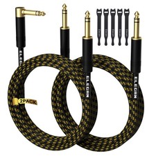 Elecan 1/4 Inch TRS 10FT-2PK, Angled to Straight