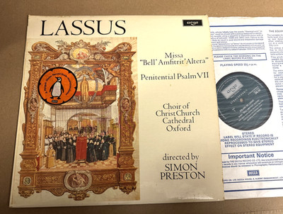 ZRG 735 Roland de Lassus Missa ''Bell'' Amfitrit Altera etc Simon Preston