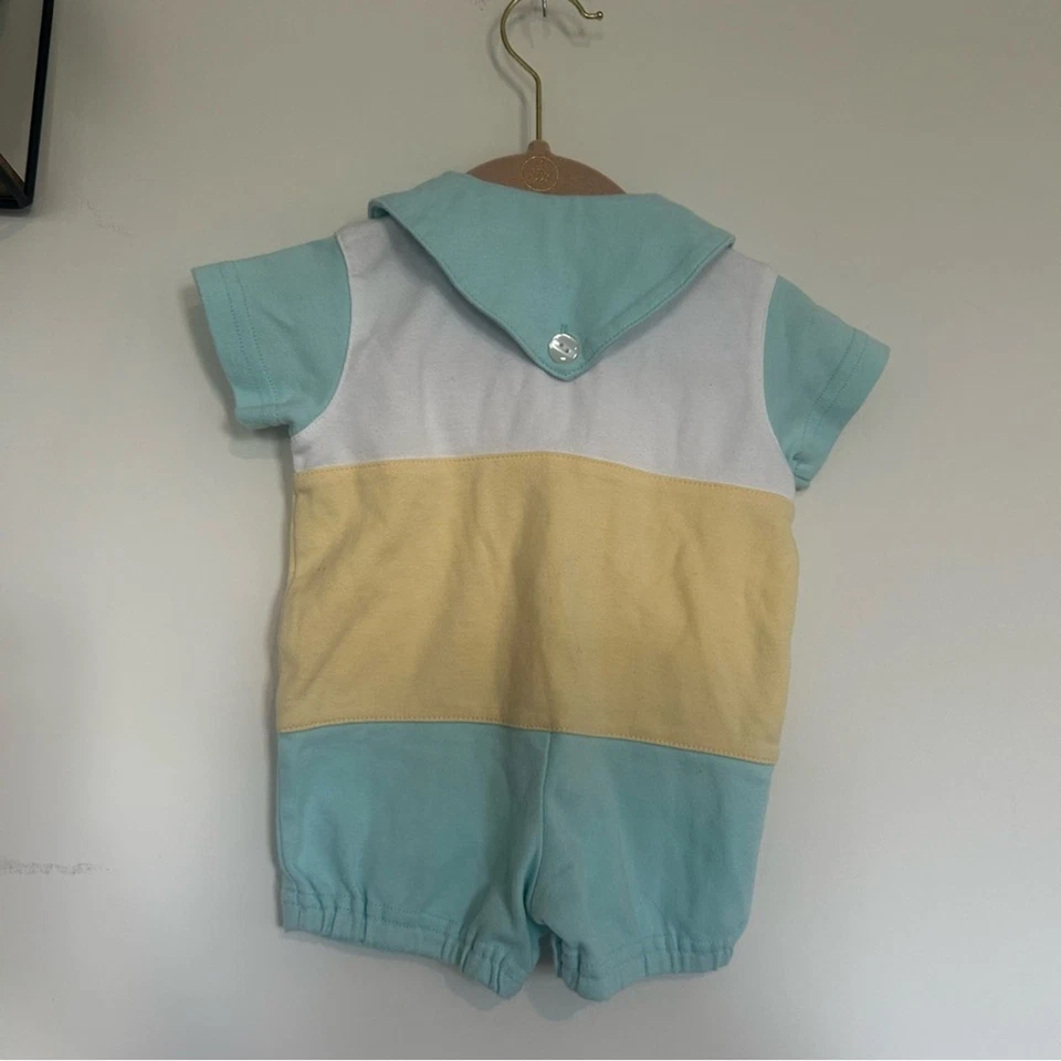 Mameluco vintage Talbots niños color pastel bloque 100 % algodón retro talla 3 meses Foto 2 de 3