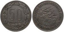 Equatorial African States 50 Francs 1961 Km# 3 Congo Gabon Tschad - II