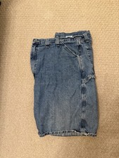 Men s Wrangler Carpenter Denim Shorts Size 44 Light Blue Wash Relaxed Fit