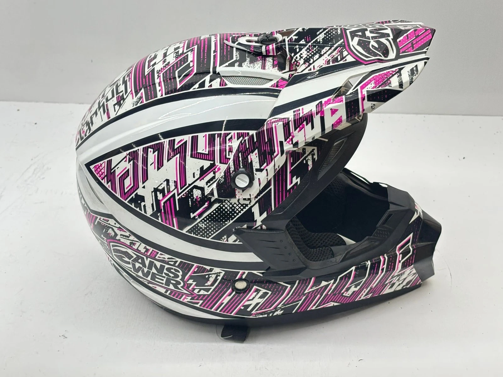 Answer Men's Helmet X Large Black White Pink XL Riding Head Protection Gear MX