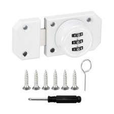 Combination Cabinet Latch Metal Keyless Drawer Locks, White
