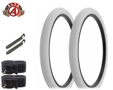 ALTA BICYCLE DURABLE S-2 WIRE BEAD TIRES 26 x 2.125 WHITE MINI BRICK 6pc SET.