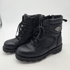 VTG Harley Davidson Black Leather Side Zip Riding Boots 84093 Womens Sz 6.5