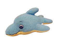 TCM Tchibo Delfin Fisch blau gelb Stofftier Frottee Badetier Kuscheltier
