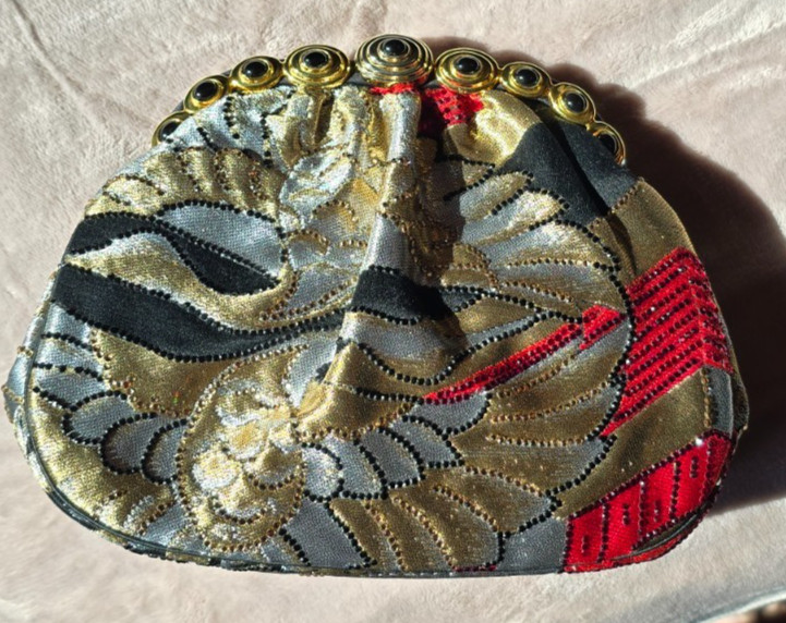VTG Judith Leiber Embroidered Needlepoint Floral Clutch Shoulder Bag w/ Access. View 3