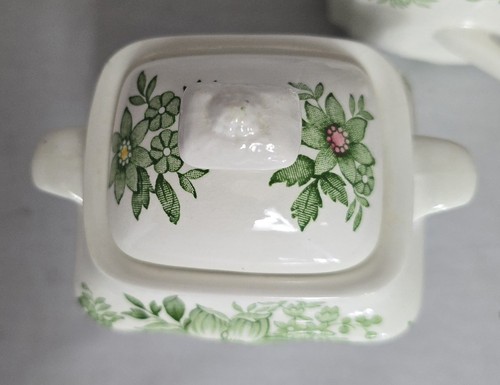 Juego de azucarero y crema verde Enoch Wedgwood Tunstall Ltd "Kent" - Imagen 7 de 7
