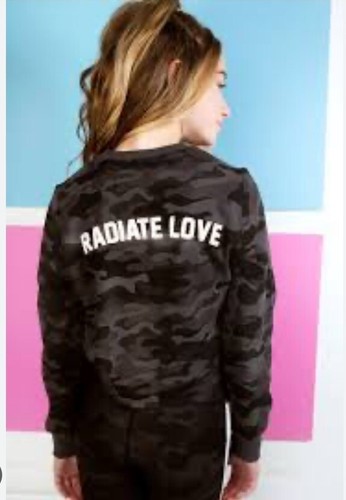 NWT Spiritual Gangster Girls Mazzy Pullover 12 Gray Camo Radiate Love Sweater - Picture 7 of 16