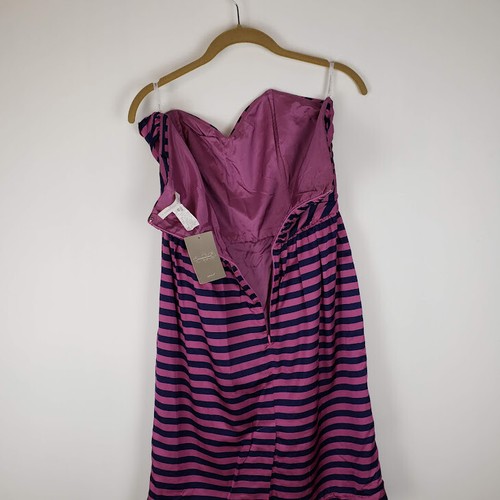 Corey Lynn Calter Strapless Sweetheart Dress NWT Striped Silk Cotton Size 10 - Picture 5 of 8