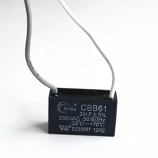 CBB61 3mfd 3uf 3.0uf 250V VAC Fan MOTOR START Capacitor 2 WIRES US STOCK