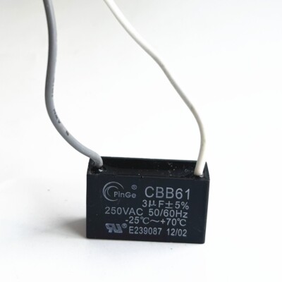 CBB61 3mfd 3uf 3.0 UF 3.0uF 250V AC Ceiling Fan MOTOR START Capacitor 2 WIRES