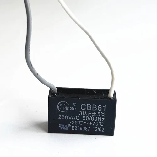 CBB61 3mfd 3uf 3.0uf 250V VAC Fan MOTOR START Capacitor 2 WIRES US STOCK