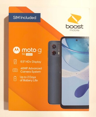 Boost Mobile Motorola Moto G 5G 2023 64GB Blue Prepaid Phone, Locked to Boost 