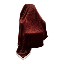 High quality 400 GSM Throw or Bed Blanket, royal red super soft, sherpa fleece