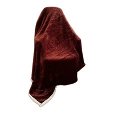 High quality 400 GSM Throw or Bed Blanket, royal red super soft, sherpa fleece