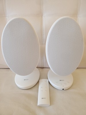 KEF Egg Bluetooth Speakers with Remote. For TV, PC or Phone. All Wires Incl. NEW