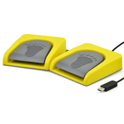 USB Double Pedal 2 Foot Switch Program Video Game PC Mouse Multimedia Action HID