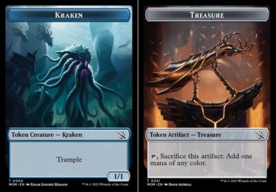 Kraken (004) // Treasure (021) Double-Sided Token - Foil x1 - March of the Machi