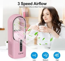 11.8 Inch Portable Bladeless Desktop Personal Fan for Home, Office Pink