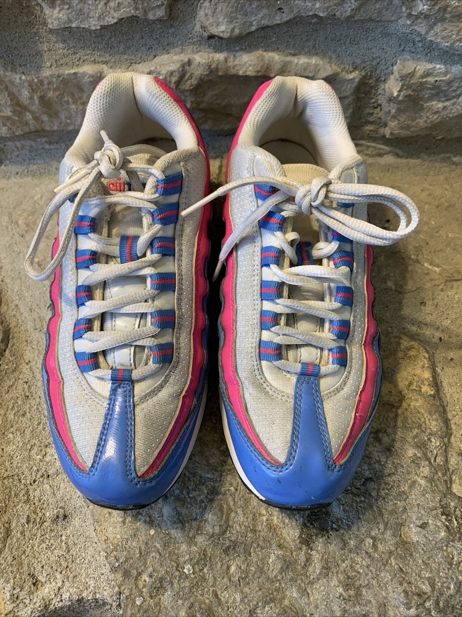 Nike Air Max 95 SE White Pink Blue Platinum Youth Size 7Y Running