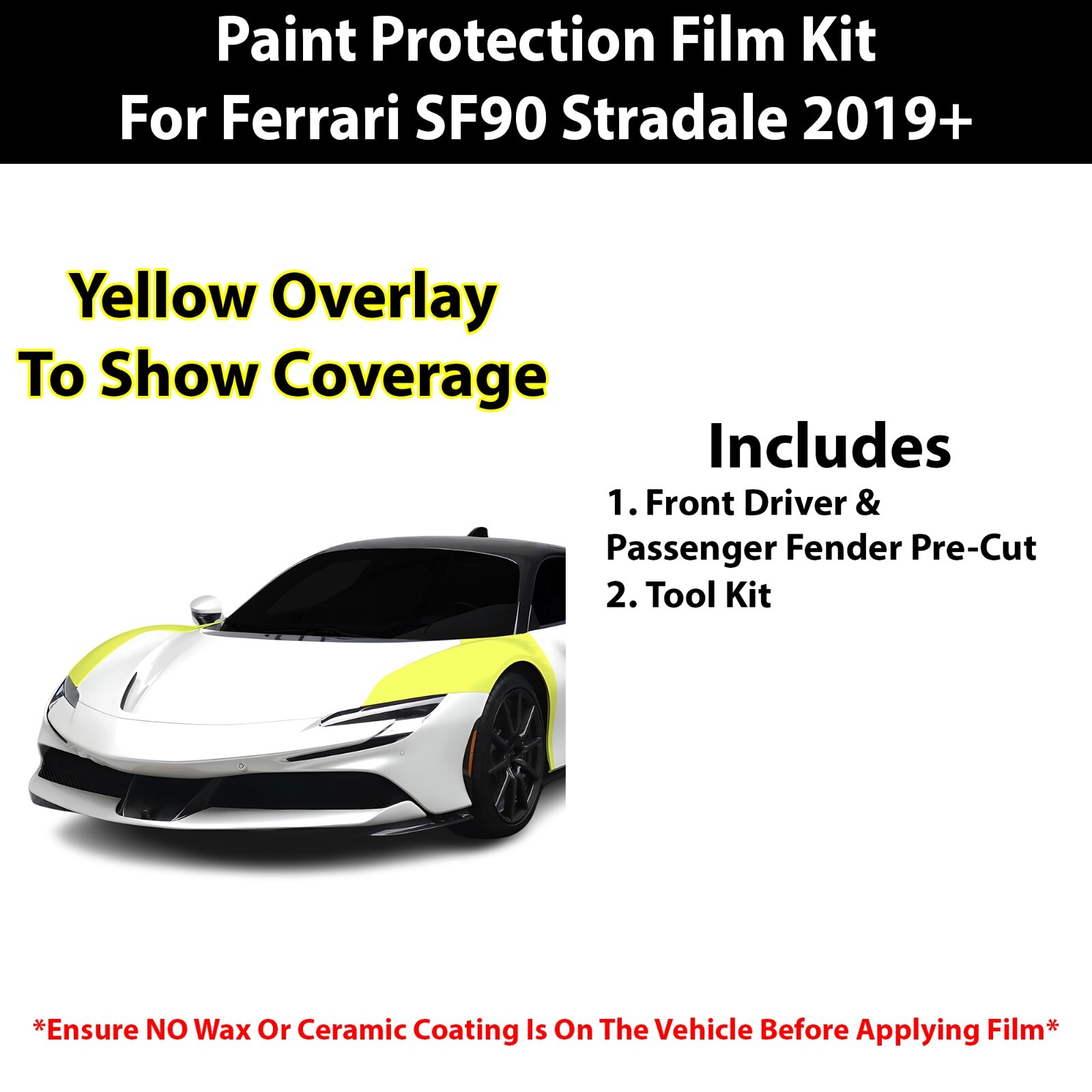 Pre Cut Paint Protection Film Clear Bra PPF Kit for Ferrari Stradale 2019+