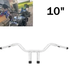 Chrome 10" Rise T-Bar 1-1/4" Handlebar Fit For Harley Dyna Street Bob Softail