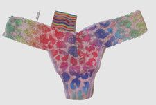 HANKY PANKY ONE SIZE OS THONG 4911 LOW RISE MULTICOLOR ANIMAL NYLON PANTIES
