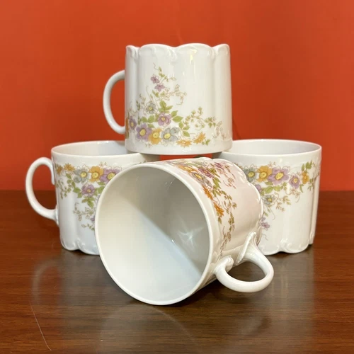 4 ROSENTHAL Coffee Tea Cups in DESIREE Classic Rose Collection Germany