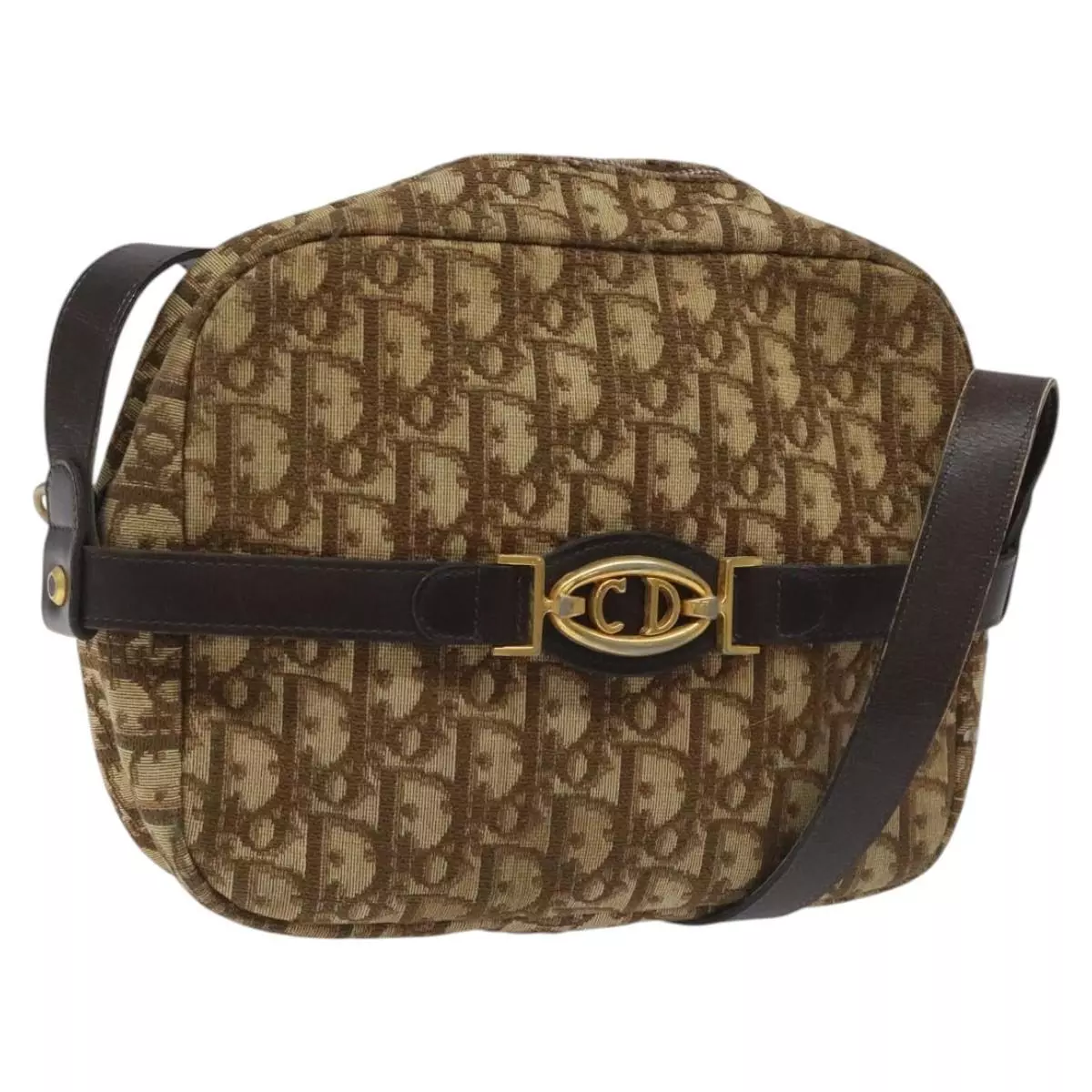 Sac bandoulière Christian Dior trotteur toile marron authentique BD120