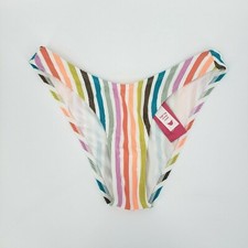 Xhilaration Juniors Striped High Leg Scoop Waist Bikini Bottom Size Small 0-2 