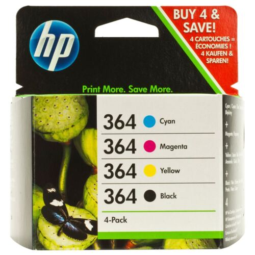 HP 364 Original Inks Cartridges 4 Pack Black Yellow Magenta SD534EE hp364 5510 - Afbeelding 1 van 1
