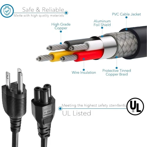 6ft UL 18AWG AC Power Cord Cable For LG 49UB8300 49UB8500 49UF6700 49UF7600 TV - Picture 4 of 7