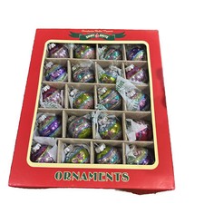 Shiny Brite Christopher Radko Christmas 20 Ornaments Rounds Fancy Small Easter