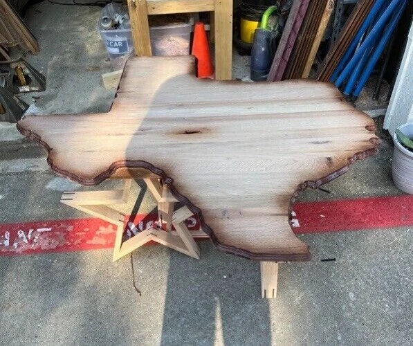 🔥Construida a medida *Roble macizo * Mesa del estado de Texas🔥Usar como mesa de café/comedor Foto 2 de 4
