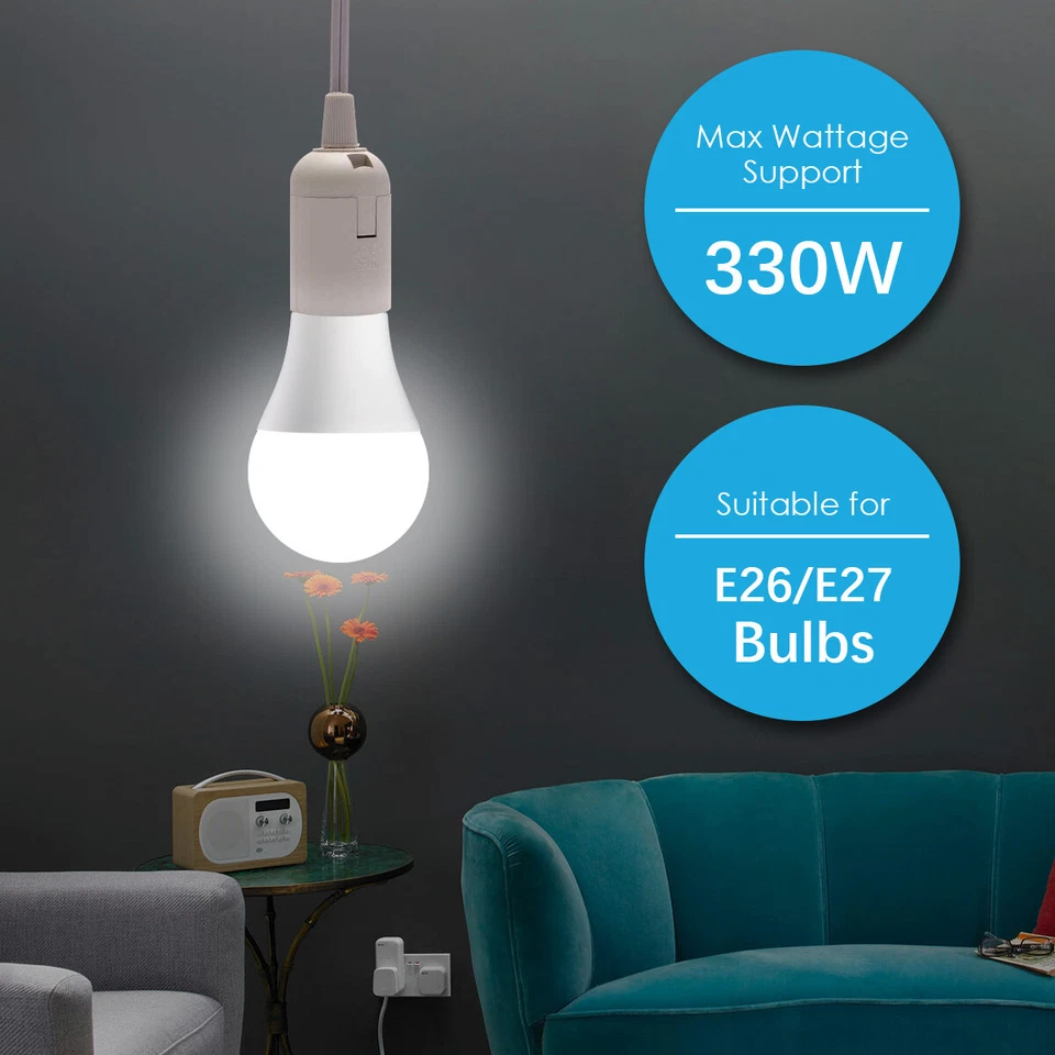 16FT 20FT Extension Hanging Lantern Pendant Light Cord Cable E26 E27 Socket - Image 2 of 4