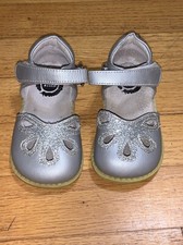 Livie Luca Silver Glitter Petals Shoes Size 5