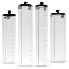 LeLuv EYRO Thick Walled Penis Cylinders No Flange Untapered with Female Fitting