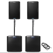 Alto 9000 Watt Powered Pa System Inc Ts415 Tops + 12 Inch Bass Bins