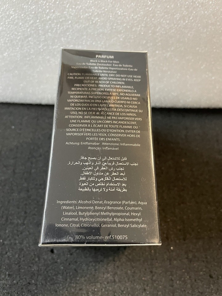 Black Is Black Cologne For Men By Nu Parfums 3.4 Oz / 100 ml Edt Spray