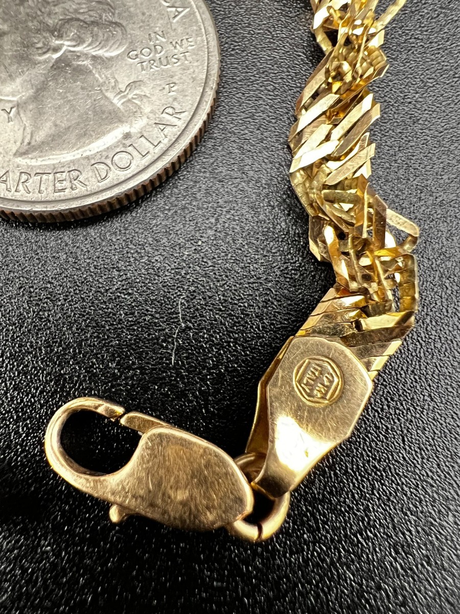14KT ITALY YELLOW GOLD Bracelet Fancy Twisted Link 6.5